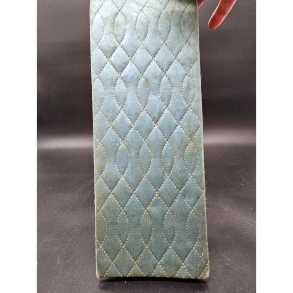 Vintage "Glove Box by Bogene"  Robin's Egg Blue Quilted Fabric Circa 1940s-1950s
